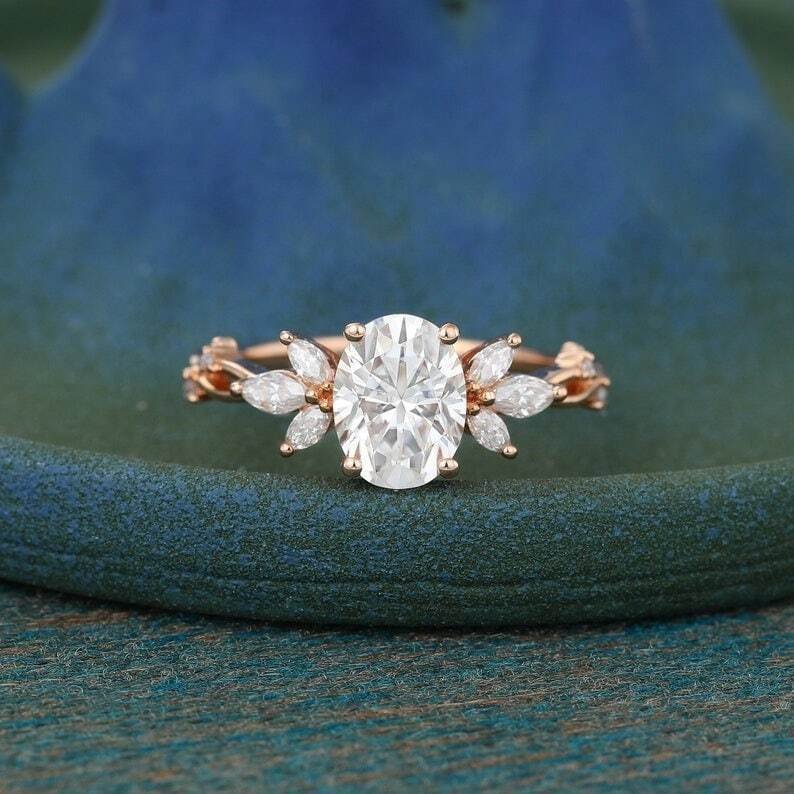 2.60Ct Oval Cut Moissanite Ring 925 Silver Engagement Ring Gift For Women
