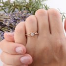 Elegant Round Cut Simulated Diamond Ring Unique & Dainty Engagement Ring For Her
