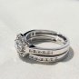 1.45Ct Round Cut Simulated Diamond Ring 925 Silver Wedding Gift Ring Set For Her