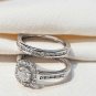 1.45Ct Round Cut Simulated Diamond Ring 925 Silver Wedding Gift Ring Set For Her