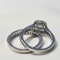 1.45Ct Round Cut Simulated Diamond Ring 925 Silver Wedding Gift Ring Set For Her