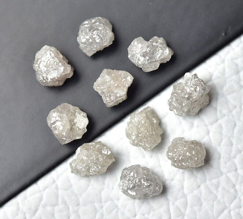 Grey & White Loose Rough Diamond Natural Raw Uncut Rough Diamond For Gift