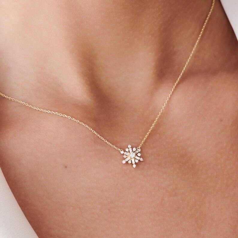Baguette &Round Cut Simulated Diamond Pendant Promise Gift Necklace For Mom