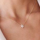 Baguette &Round Cut Simulated Diamond Pendant Promise Gift Necklace For Mom