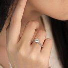 Round Cut Simulated Diamond Ring 925 Silver Annniversary Band Ring Gift For Her