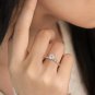 Round Cut Simulated Diamond Ring 925 Silver Annniversary Band Ring Gift For Her