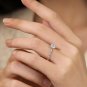 Round Cut Simulated Diamond Ring 925 Silver Annniversary Band Ring Gift For Her