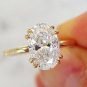 Oval Cut Simulated Diamond Ring 925 Sterling Silver Wedding Ring Gift For Women