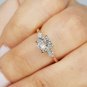 1.20Ct Cushion Cut Simulated Diamond Ring Three Stone Engagement Ring For Women