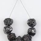 Natural Black Raw Diamond Drilled Hole Beads Loose Uncut Rough Diamonds For Gift