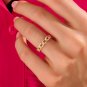 Round Cut Simulated Full Eternity Ring Classic Chain Wedding Gift Ring For Women