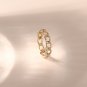 Round Cut Simulated Full Eternity Ring Classic Chain Wedding Gift Ring For Women