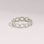 Round Cut Simulated Full Eternity Ring Classic Chain Wedding Gift Ring For Women