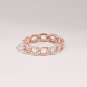 Round Cut Simulated Full Eternity Ring Classic Chain Wedding Gift Ring For Women