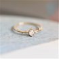 0.50Ct Oval Cut Simulated Diamond Ring Dainty Olive Branch Birthday Ring For Her