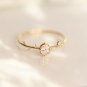 0.50Ct Oval Cut Simulated Diamond Ring Dainty Olive Branch Birthday Ring For Her