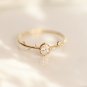 0.50Ct Oval Cut Simulated Diamond Ring Dainty Olive Branch Birthday Ring For Her