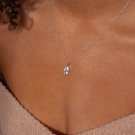 Marquise Cut Diamond Pendant Necklace Dainty Anniversary Gift Necklace For Women