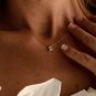 Solid Emerald Cut Simulated Diamond Necklace Anniversary Gift Necklace For Her