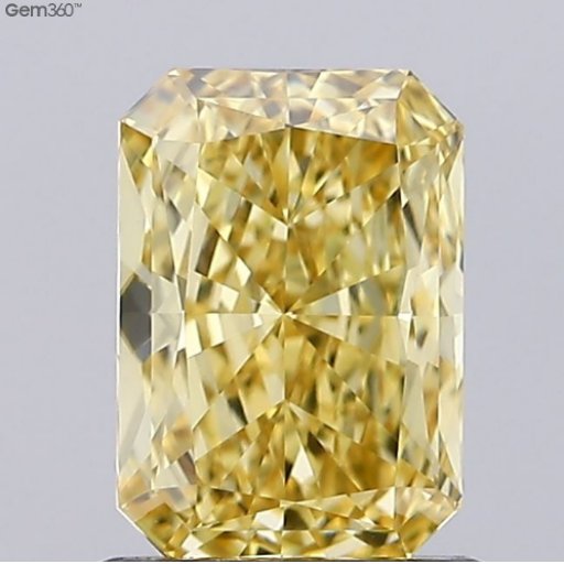 Fancy Intense Yellow Radiant Cut Lab Grown Diamond VVS2 Clarity Diamond For Ring