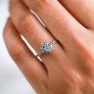 Raw Gray Diamond 14k White Gold Plated Beautiful Anniversary Ring Gift For Women