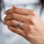 Raw Gray Diamond 14k White Gold Plated Beautiful Anniversary Ring Gift For Women