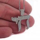 0.90ct Round Cut Simulated Hebrew Chai Pendant Birthday Gift Necklace For Her