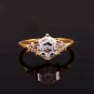 1.5Ct Hexagon Cut Simulated Diamond Ring 14K Gold Plated Engagement Ring For Her