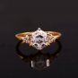 1.5Ct Hexagon Cut Simulated Diamond Ring 14K Gold Plated Engagement Ring For Her