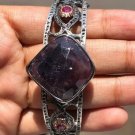 Purple Square Gemstone Vintage Bracelet 925 Sterling Silver Deco Unique Bracelet