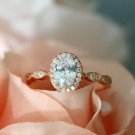 1 Ct Oval Cut Simulated Diamond Ring 925 Silver Anniversary Ring Gift For Her