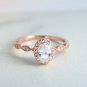 1 Ct Oval Cut Simulated Diamond Ring 925 Silver Anniversary Ring Gift For Her