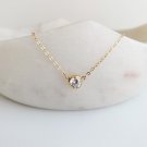 Round Cut Simulated Pendant Necklace Solid Anniversary Gift Necklace For Women