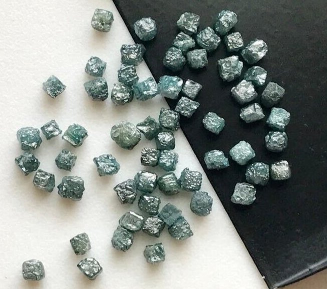 Blue Rough Diamond Box Cubes  Loose Uncut  Rough Diamond Use For Making Jewelry