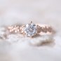 1.00ct Round Cut Moissanite 14K Gold Plated Ring Solitaire Wedding Ring For Her