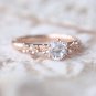 1.00ct Round Cut Moissanite 14K Gold Plated Ring Solitaire Wedding Ring For Her