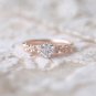 1.00ct Round Cut Moissanite 14K Gold Plated Ring Solitaire Wedding Ring For Her
