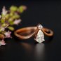 0.30Ct Pear Cut Simulated Diamond Ring Two Stone Engagement Ring Gift For Women