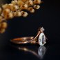 0.30Ct Pear Cut Simulated Diamond Ring Two Stone Engagement Ring Gift For Women