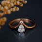 0.30Ct Pear Cut Simulated Diamond Ring Two Stone Engagement Ring Gift For Women