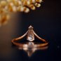 0.30Ct Pear Cut Simulated Diamond Ring Two Stone Engagement Ring Gift For Women