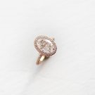 4.70Ct Oval Cut Halo Moissanite 14K Gold Ring Engagement Ring Gift For Women