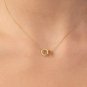 Round Cut Simulated Anniversary Gift Pendant Double Circle Necklace Gift For Her