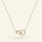 Round Cut Simulated Anniversary Gift Pendant Double Circle Necklace Gift For Her