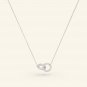 Round Cut Simulated Anniversary Gift Pendant Double Circle Necklace Gift For Her