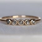 Natural Grey Round Cut Salt & Pepper Diamond Ring Promise Ring Gift For Her