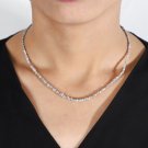 Minimalist Raw Diamond Necklace Grey Rough Diamond Beads Necklace Gift For Her