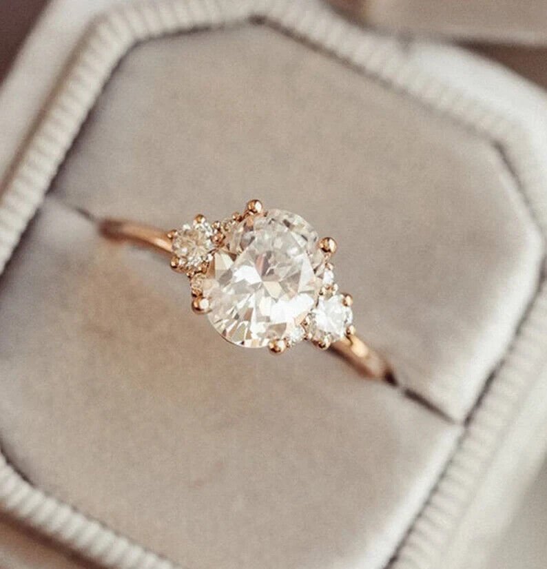 1.20Ct Oval Cut Simulated Diamond Ring Solitaire Wedding Gift Ring For Women