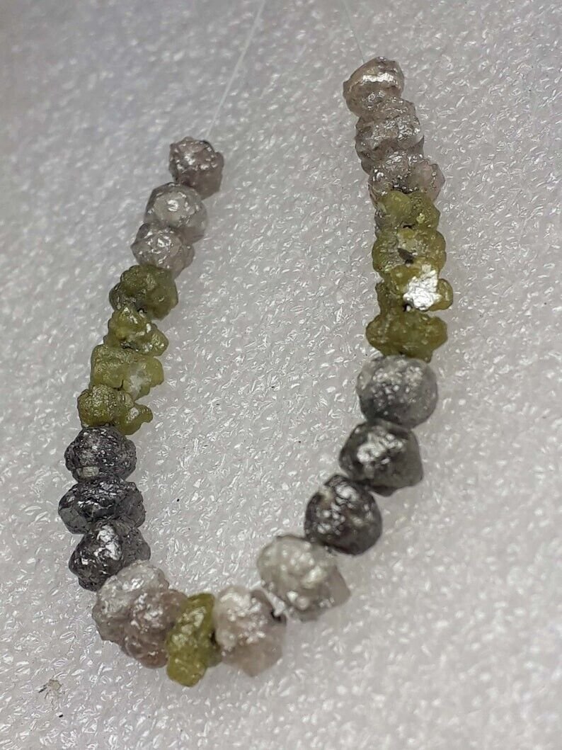 Natural Rough Diamond Beads Multi Color Raw Uncut Diamond Beads For Use Bracelet