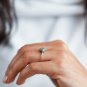 2CT Dark Grey Color Rough Diamond Solitaire Engagement Ring Engagement Ring Gift